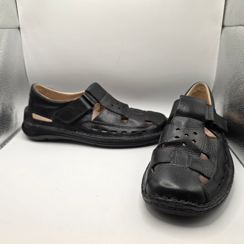 Spring Step Mens Black Leather Fisherman Sandals Made in Portugal Size 41 M7 W9